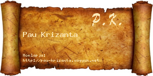 Pau Krizanta névjegykártya
